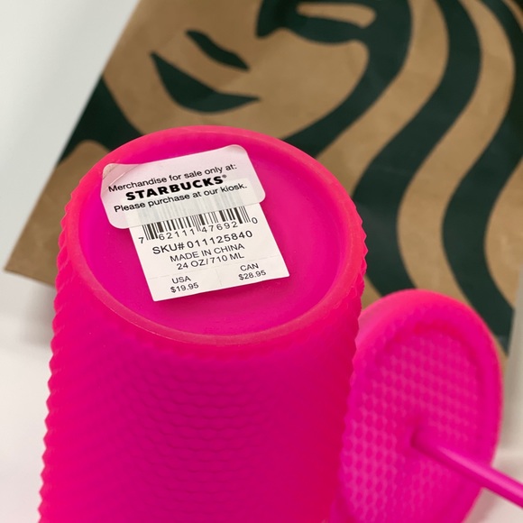 STARBUCKS 2021 Barbie Pink Jelly Stud Tumbler Venti NEW - Picture 3 of 6